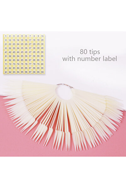 Choice 80 natural sharp 80/50/20pcs Nail Display Sticks Nail Swatch False Nai...