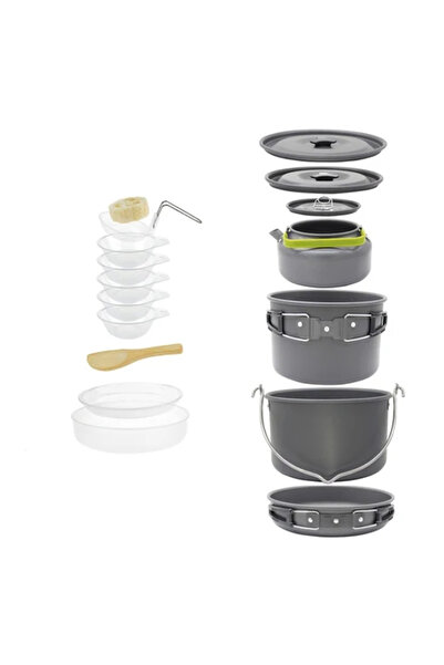 Choice 5-7 person pot set K Camping Cookware Set for 1-7 Persons, Lightweight...