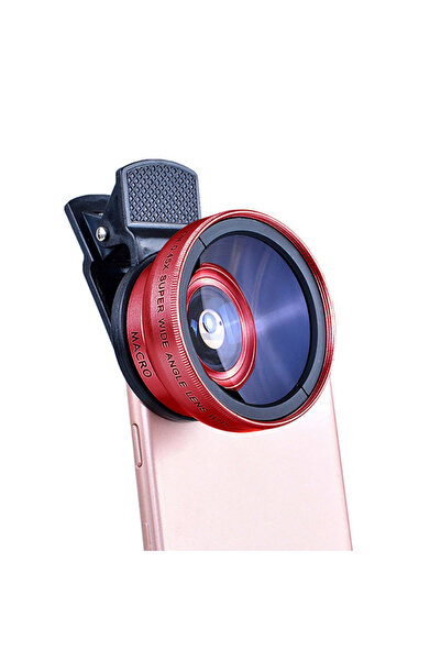 Choice1 Red 2 Functions Mobile Phone Lens 0.45X Wide Angle Len & 12.5X Macro ...