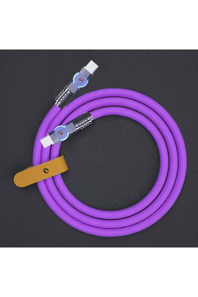 Choice7 2m PURPLE 60W PD Super Fast Charge USB C to Type C Cable 180 Degree E...