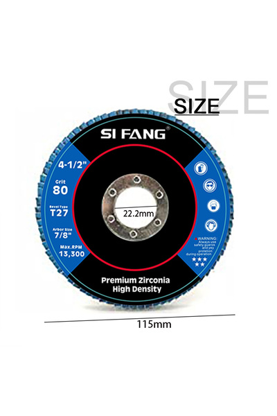 Choice7 Grit 40 2pcs 2/10pcs 4.5 Inch Flap Discs 115mm Zirconia Sanding Discs...