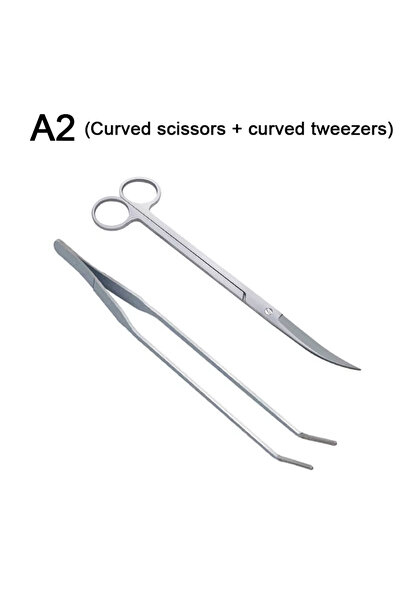 Choice3 2 pcs set Aquarium Scissor Tools Set Wave Scissors Tweezers Plants Gr...