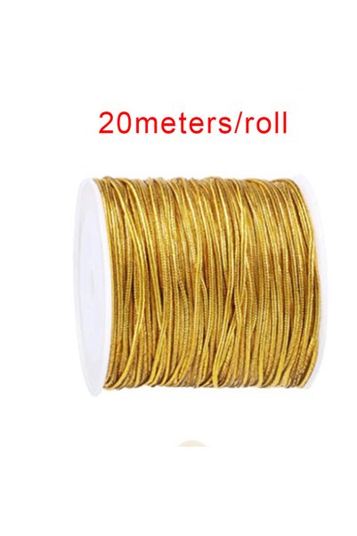 Choice 1.0mm 20M gold 20 m 20Meters/Roll Gold Silver Elastic Cord Round High ...