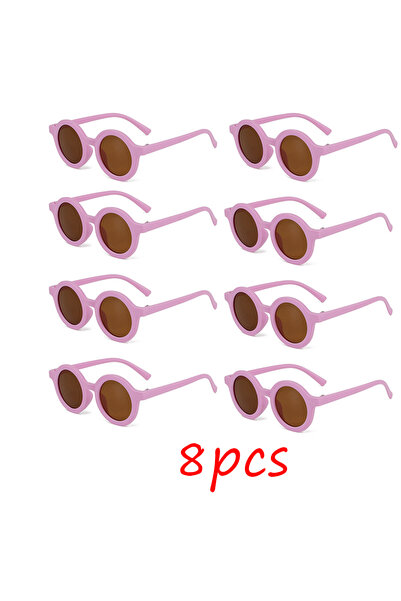 Choice purple-8pcs Children's sunglasses, inset style round frame, 1-7 year o...