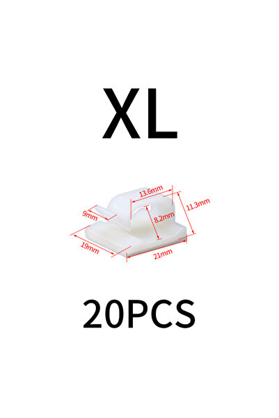 Choice5 XL white(20PCS) 3M Adhesive Cable Clips: UL 94V-2 Nylon PA66 Fire-Res...