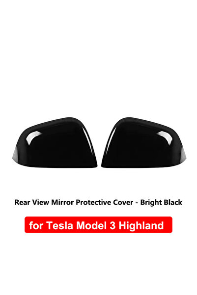 Choice5 NEW Paint Black Rearview Mirror Cover For Tesla Model 3 Highland 2019...