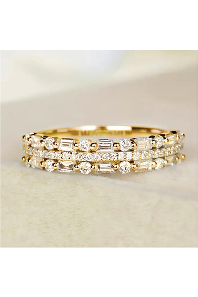 Choice 7 Q409 Huitan Dazzling Zirconia Finger Ring Lady Engagement Ceremony A...