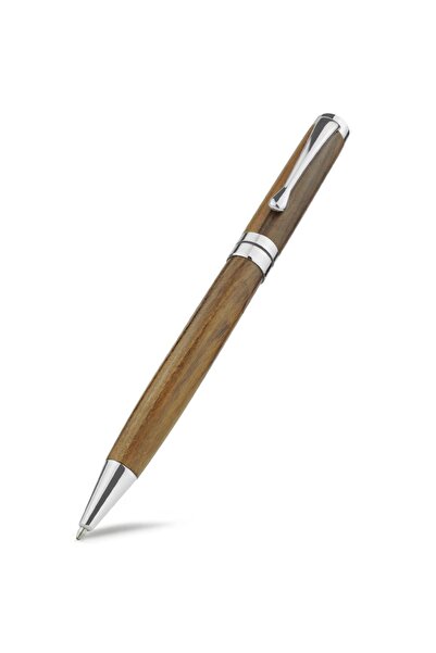 Choice Style B Silver Wooden Retractable Roller Ball Pens Smooth Writing Sign...