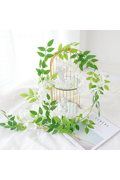 Choice White 2M Artificial Wisteria Flowers Garland Vine Silk Hanging Flower ...