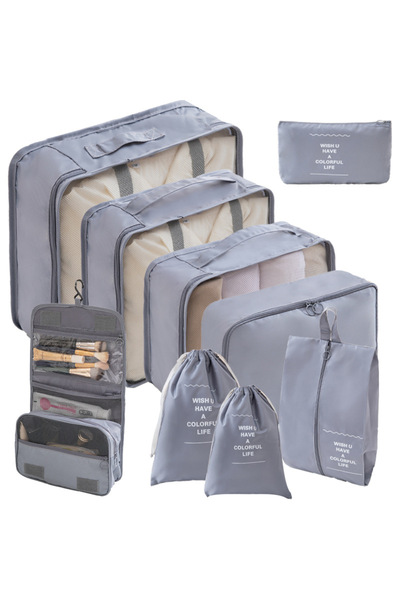 Choice 10pcs Grey 10/7 Pcs Set Travel Organizer Storage Bags Suitcase Packing...