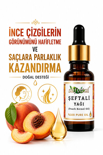 safvital Peach Oil 20 ml 100% Pure Herbal Oil Skin Care Fine Line Appearance ...