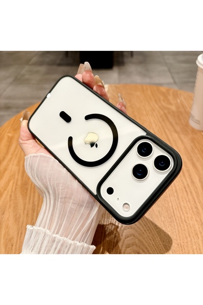 Choice61 For iphone17Promax Black Luxury Clear Magnetic For Magsafe Wireless ...