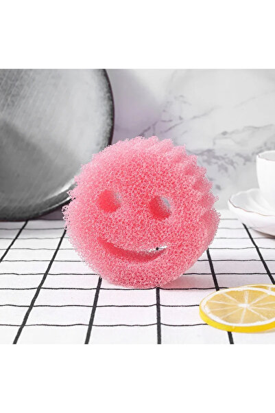 Choice8 Pink 4pcs 2/4PCS smiling face Dishwashing Sponge Cloth Strong Scourin...