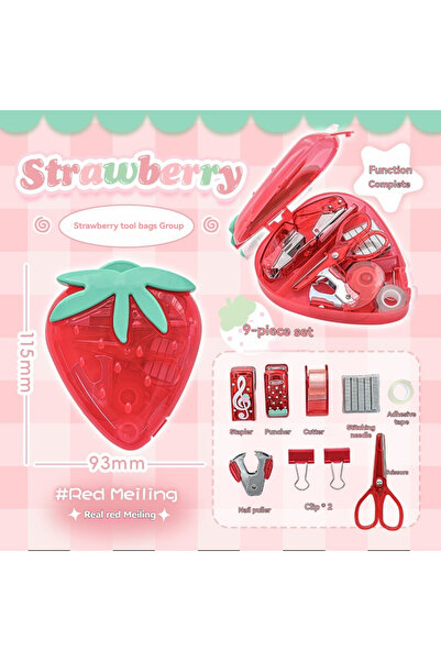 Choice red 1PC Tool Set High Beauty Strawberry Efficiency Set Stapler Storage...