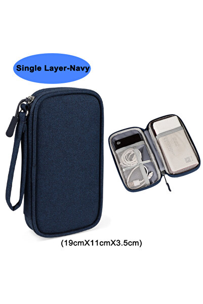 Choice Single Layer-Navy Waterproof Cable Storage Bag Digital Electronic Orga...
