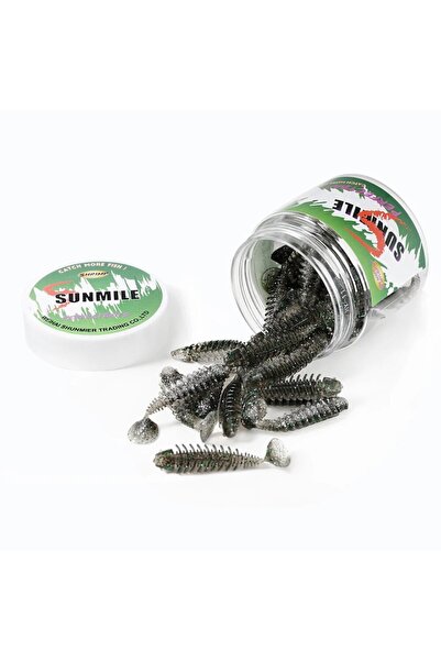 Choice Black SUNMILE Fishing Soft Bait Worm Artificial Baits 4cm/0.6g 20pcs R...