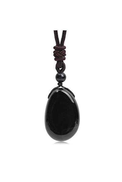 Choice Black Obsidian Natural Gemstone Amethyst Rose Quartz Clear Quartz Neck...