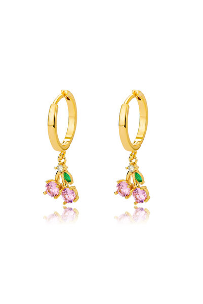 Choice E1898G Crystal Fruit Cherry Drop Earrings For Women Stainless Steel Pi...