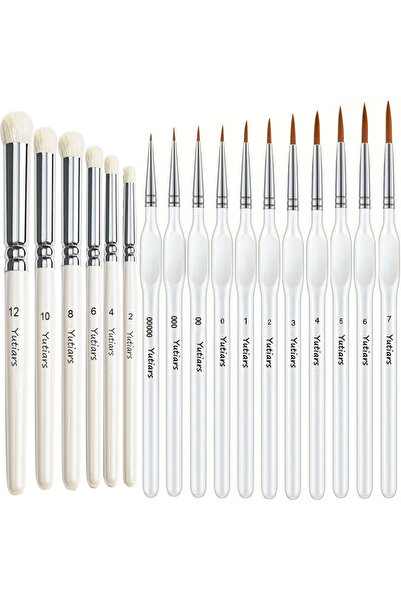 Choice1 17 PCS 3/6/11/17Pcs Micro Detail Drybrush Paint Brush Set Wood Handle...