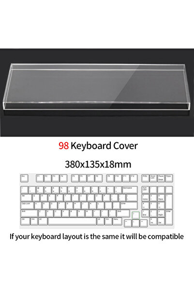 Choice 98 key Acrylic Keyboard Clear Protector Case Mechanical Keyboard Dust ...