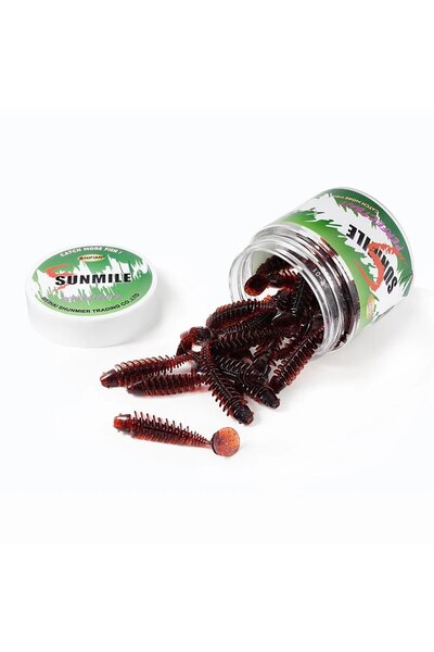Choice Burgundy SUNMILE Fishing Soft Bait Worm Artificial Baits 4cm/0.6g 20pc...