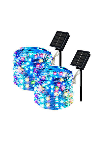 Choice4 32M 300led 2pcs multicolor Outdoor Solar String Light LED Fairy Garla...