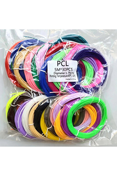 Choice خيوط قلم ثلاثي الأبعاد PCL150M 30 لونًا ABS/PLA/PCL، قطر 1.75 مم، 150 ...