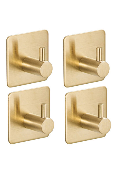 Choice gold-4pcs Modern style stainless steel adhesive hooks for bathroom roo...