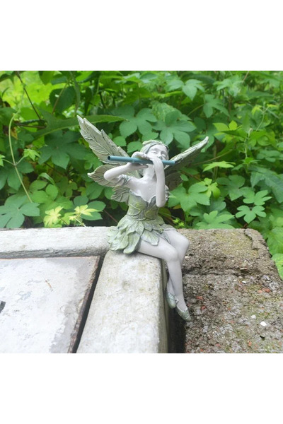 choice2 A Outdoor Garden Fairy Playing Flute Statue Angel Garden Sculpture De...