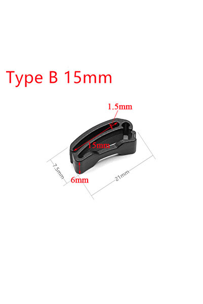 choice2 10pcs Type B 15mm 10 Pcs/Pack Quick Slip Keeper Buckle End Clip Slide...