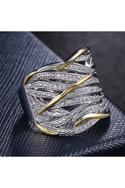 Choice1 8 F060 Huitan Hollow Design Women Ring Luxury Inlaid Sparkling Cubic ...