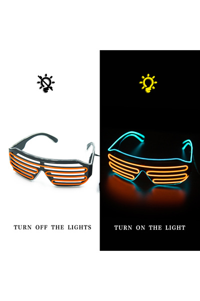 Choice 15cm Ice blue and orange Glowing Glasses LED Gafas Luminous Bril Neon ...