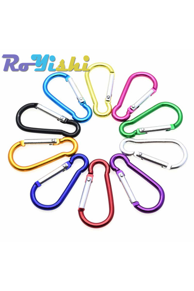 Choice 10pcs MIX Colors 10-100 Pcs/Pack Aluminum Carabiner Snap Hook Keychain...