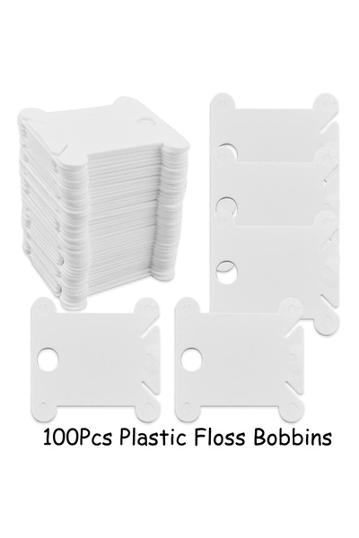 choice2 100pcs Floss Bobbins 50/100Pcs Plastic Floss Bobbins Set Embroidery F...