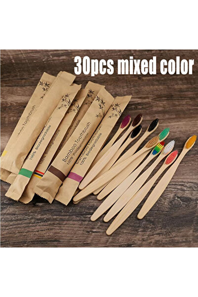 Choice18 30pcs mixed color 5-30pcs Bamboo Toothbrushes Soft Bristles Toothbru...