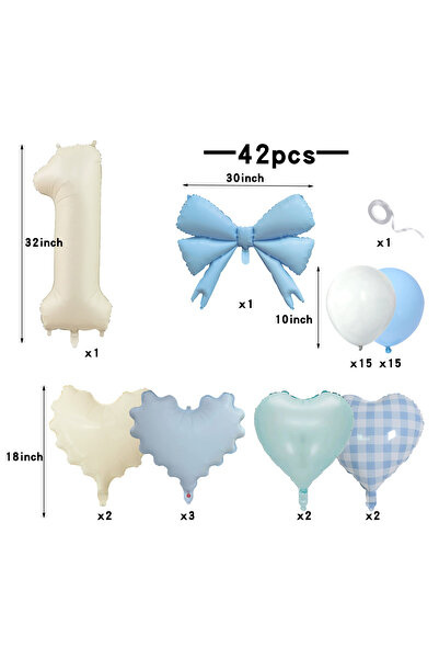 Choice balloons set CY627-1 Light Blue Love Number 42pcs Balloon Set, Fresh C...