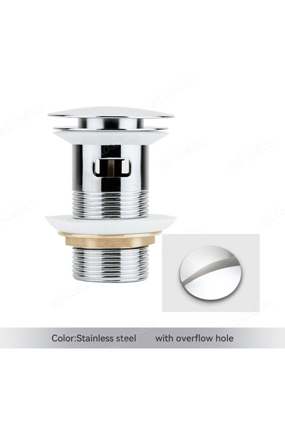 Choice7 Stainless Steel Hole Gold Pop Up Drain Button Bathroom Sink Plug Drai...