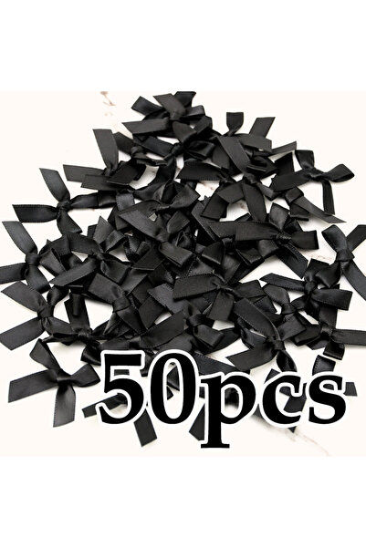 Choice 4cm black (50 Pcs) 4*4cm Colourful Ribbon Bows Small Size Polyester Sa...