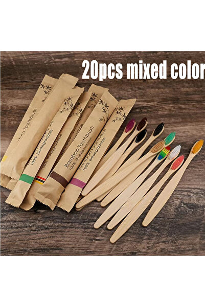 Choice14 20pcs mixed color 5-30pcs Bamboo Toothbrushes Soft Bristles Toothbru...