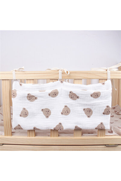 Choice bear head Multifunctional Crib Storage Bag Baby Diaper Bag Toddler Bed...