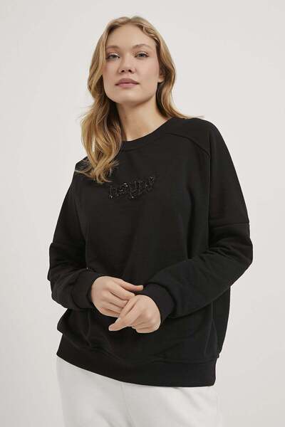 Arma Life Armalife 0427 Beaded Embroidered Circular Neck Women's Sweatshirt