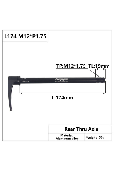 Choice L174 M12x1.75 TL19 HEPPE MTB Road Bike Thru Axle 12x142 12x148 Quick R...