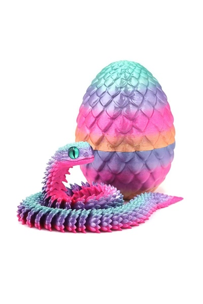 choice2 Candy colors 3D printed snake and surprise egg set-desktop decoration...