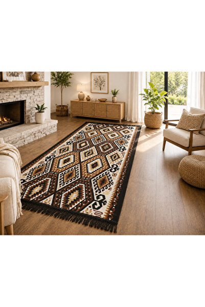 Horecahome Covor tradițional, cu două fețe, dimensiune 120 x 180 cm H&H 307
