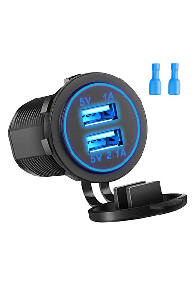 Choice6 kebidumei Blue without wires 5V 3.1A 12V Dual USB Car Charger with Pa...