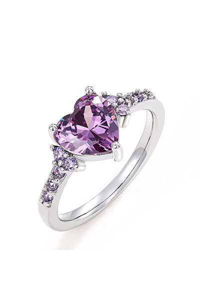 Choice9 ZA8573-1 6 Luxurious Sparkling Purple Color Set Zircon Women's Ring, ...