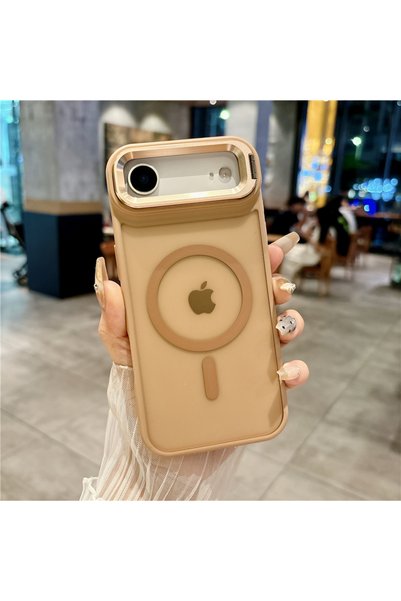 Choice63 iPhone 12 mini Sand Metal Lens Stand Magnetic Phone Case For Magsafe...