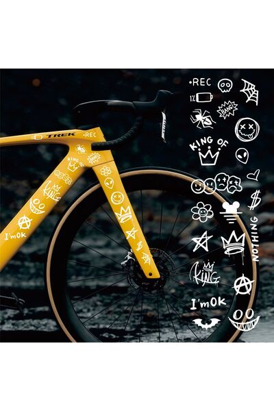 Choice3 white-C 1pc 1pc New Bicycle Stickers for Bicycle Frame Top Tube Graff...