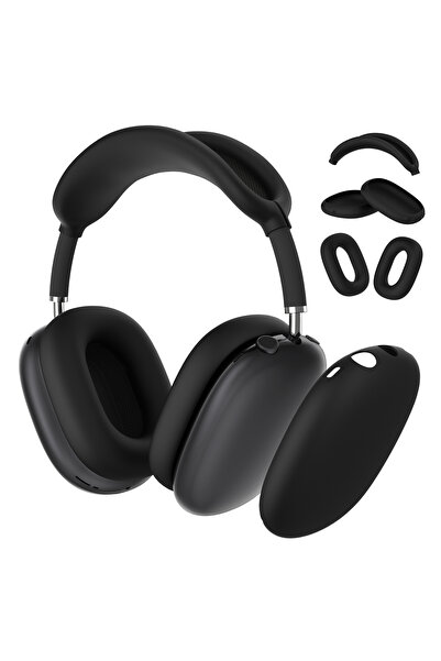 Choice Black Silicone Shockproof Case For AirPods Max Ear Pad Ear Cups Headba...