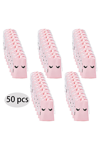 Choice4 50Pcs-PINK 50/100 Eyelash Aftercare Bags Plastic Drawstring Lashes Ba...